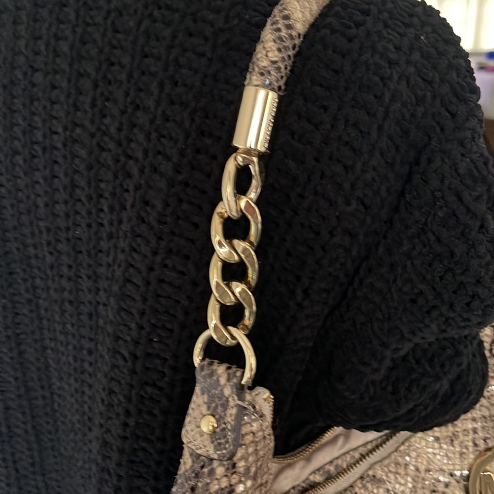 Michael Kors Beige/Black Python Effect Leather Fu… - image 3